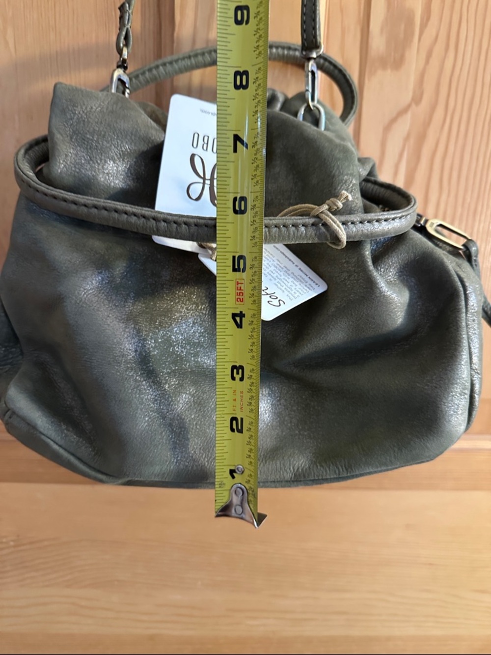 HOBO Olive Metallic Green Leather Crossbody Bag/clutch - Picture 12 of 12
